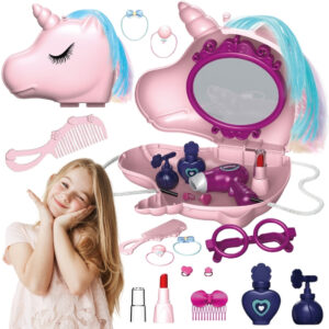 WOOPIE Toaletka dla Dziewczynki 2w1 Salon Piękności w Torebce Jednorożec