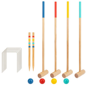 Tooky Toy Drewniany Krykiet Gra Sportowa Ogrodowa Dla 4 Osób