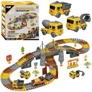 WOOPIE Tor Samochodowy XXL Kolejka Elektryczna Plac Budowy 174 el.