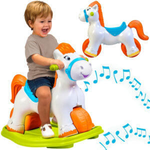 FEBER Interaktywny Bujany Konik 2w1 – Jeździk Biegowy