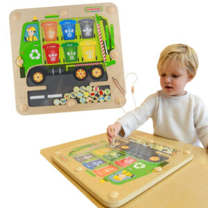 MASTERKIDZ Tablica Magnetyczna Segregowanie Odpadów Ciężarówka do Recyklingu Montessori