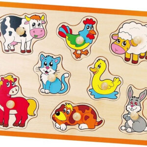 VIGA Drewniane Puzzle Zwierzęta z Farmy Układanka