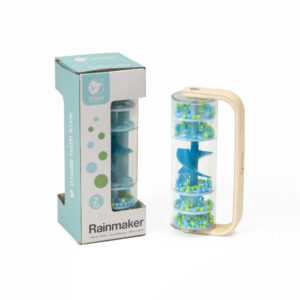 CLASSIC WORLD Drewniana Grzechotka Deszczownica Tuba z Kuleczkami Niebieska