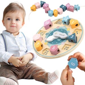 VIGA PolarB Sorter Kształtów Zegar nawlekanka Montessori