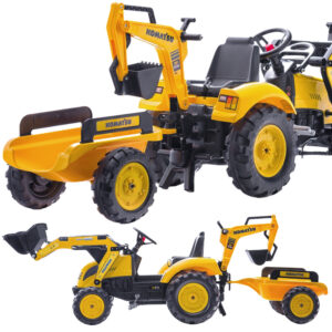 FALK Traktor na Pedały Komatsu Koparko-Ładowarka z Przyczepą 3-7 lat