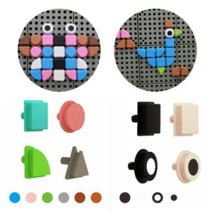 MASTERKIDZ Zestaw Kołeczki w kształcie figur geometrycznych 64szt do tablic STEM