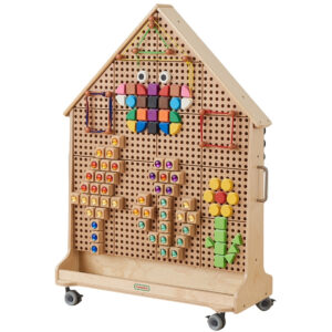 MASTERKIDZ Drewniana Tablica STEM Wolnostojąca XXL w Kształcie Domu