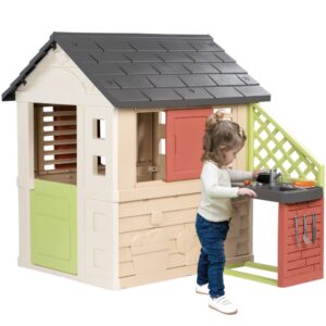 Smoby Domek Nature z kuchnią + 17 akcesoriów