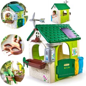 FEBER Domek ogrodowy Eco Karmnik Segregacja Odpadów Imitacja Panelu Słonecznego