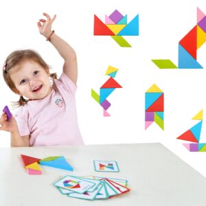 TOOKY TOY Drewniane Puzzle Tangram Układanka
