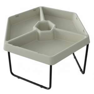 MASTERKIDZ Sześciokątny Stolik Do Zabawy Piaskiem i Wodą 3 Komory Regulowana Wysokość