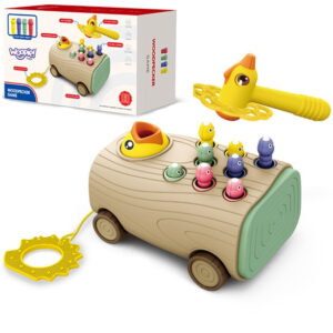 WOOPIE Gra Zręcznościowa Dzięcioł Wbijak Robaków 3w1 Wózek Ciągacz dla Niemowląt