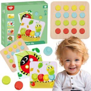 TOOKY TOY Układanka Klocki dla Dzieci Zwierzęta Dopasuj Nauka Kształtów Kolorów + Plansze