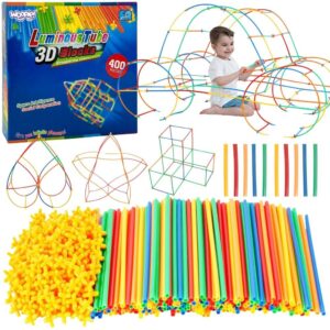 WOOPIE Klocki Konstrukcyjne Świecące Słomki 400 szt.