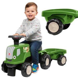 FALK Jeździk Traktor z Przyczepą Birdy Farm Zielony 1-3 lat