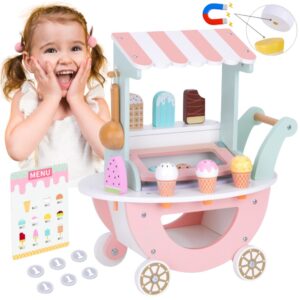 WOOPIE GREEN Lodziarnia XXL Sklepik Pastelowy Wózek z Lodami