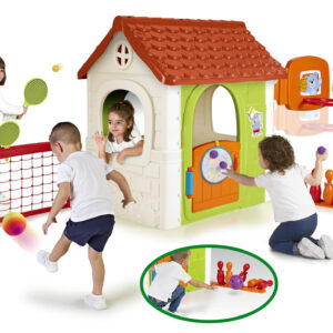 FEBER Dom Aktywności Wielofunkcyjny Domek 6 w 1 z Dołączonymi Grami
