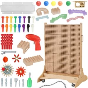 MASTERKIDZ Wolnostojąca Tablica Naukowa Kreatywna STEM 125 x 86 + Zestaw Akcesoriów