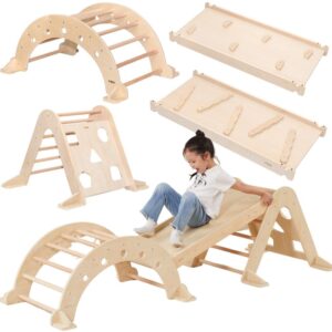 Viga Domowy Plac Zabaw 3w1: Trójkąt Pikler, Bujak i Zjeżdżalnia