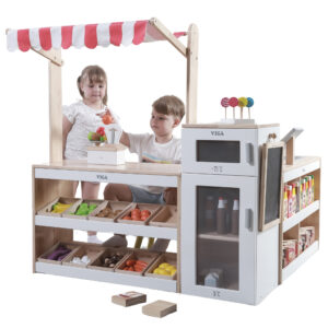 VIGA Drewniany Zestaw Stragan Sklep Supermarket XXL