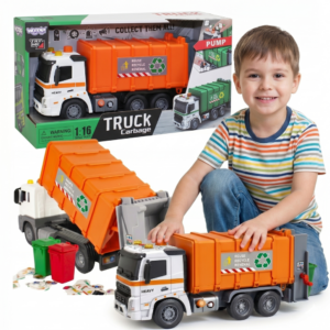 WOOPIE Interaktywna Śmieciarka Model Skala 1:16 Efekty Dźwiękowe i Świetlne